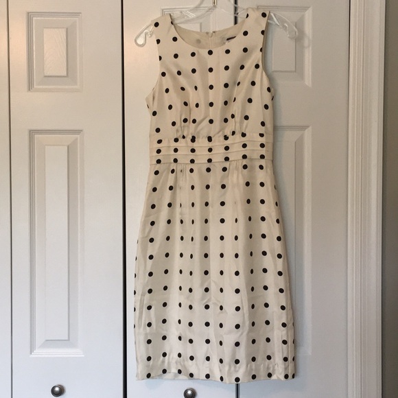 J. Crew Dresses & Skirts - J.Crew silk cream and black polka dot dress